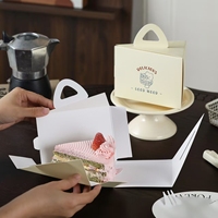 Boîte à gâteau en carton blanc pliable de luxe, biodégradable, carrée, avec poignée, portable, logo personnalisé, taille personnalisable, haut de gamme