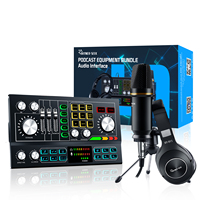 Podcast Studio Recording Sound Card Mixer Multi-Channel Audio InterfaceMixing Live Streaming Kit