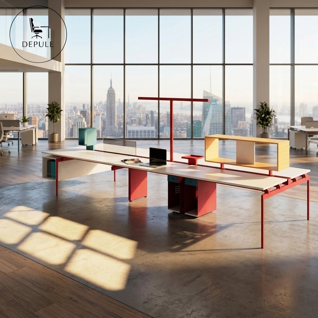 Modern Staff Office Workstation Partition Desk Freely Combined 2/4 Person Modular Cubicle Customizable Size and Color OEM ODM