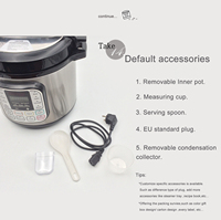 Pot intérieur en aluminium à 6 litres National Portable Multifonction Cook Micro-ondes Acier inoxydable Grand autocuiseur électrique