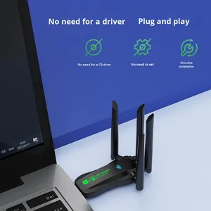Tarjeta de red inalámbrica USB con Gigabit de doble banda para adaptador <span class=keywords><strong>Bluetooth</strong></span> 2,4/5G ordenador <span class=keywords><strong>Wifi</strong></span> receptor sin controlador para ordenador portátil - Product Image 4