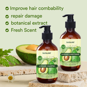Groothandel Aangepaste Private Label Natuurlijke Biologische Avocado Sulfaatvrije Verzorgende Haarherstellende Shea Butter Shampoo en Conditioner - Product Image 3