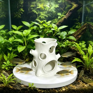 Décor d'aquarium en forme de souche d'arbre artificielle imprimée en 3D en PLA, cachette pour poissons et crevettes avec trous de grotte - Product Image 1