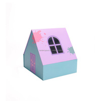 Boîte en carton créative en forme de maison avec fenêtre, boîte de présentation décorative pour présentoir de comptoir, support pour produits de beauté et de soins de la peau