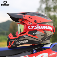 Casque de moto tout-terrain ATV Motocross Dirt Bike MX Downhill Off-Road MTB Orange Rouge Argent VTT Casque de motocross pour adulte