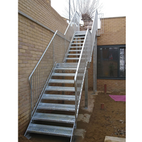 Escalier d'évacuation extérieur robuste et durable de style industriel en métal avec installation DIY