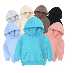 Custom plain baby boys girls hoodies pullover sweatshirt long sleeve cotton fleece winter kids hoodie
