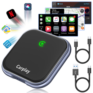 Adaptateur <span class=keywords><strong>CarPlay</strong></span> sans fil universel Fuallwin pour Android Box avec prise en charge <span class=keywords><strong>iOS</strong></span> 11/<span class=keywords><strong>12</strong></span>/13, USB et Bluetooth, Wi-Fi double bande - Product Image 1