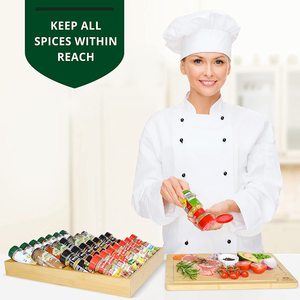 Royal Craft Wood Bamboo Spice Rack Multi Layer Drawer Organizer <b>Storage</b> <b>Tray</b> For Glass Bottles Kitchen Seasoning Holder - Product Image 2