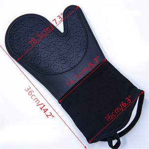 Guantes de Cocina de Silicona Libres de BPA, Resistentes al Calor, Guantes Largos de Algodón para Horno y Barbacoa con Forro Grueso de Algodón - Product Image 2