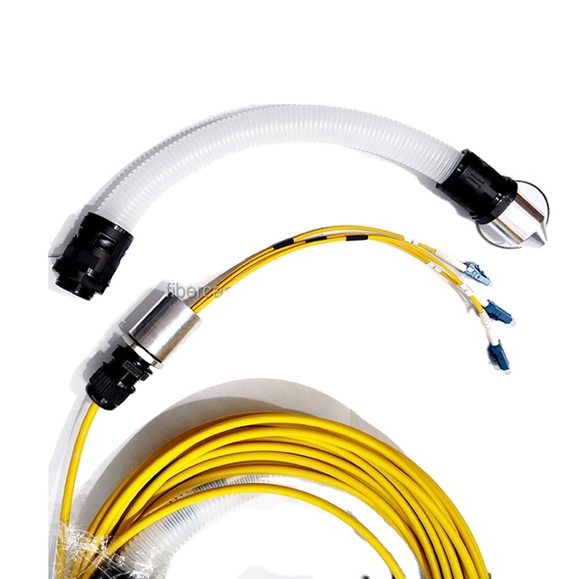 Optical Fiber Patch Lead 12 Core Fibre Optic Trunk Cable Jumper with Puling protection Kits
