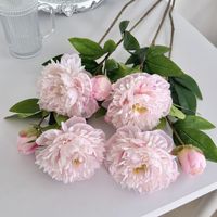Bunga Sutra Peony Yangfei Buatan Semi-Manual dengan Embos, Dekorasi Ruang Tamu, Rangkaian Bunga Meja, Hotel, Homestay