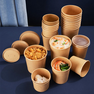 Tốt bán 8oz 12oz dùng một lần không thấm nước súp bồn Kraft tông súp <span class=keywords><strong>container</strong></span> cho lấy đi - Product Image 6