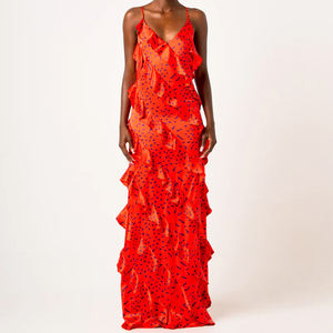 <span class=keywords><strong>Robe</strong></span> longue africaine à volants en cire Imprimer <span class=keywords><strong>Robe</strong></span> longue sans manches <span class=keywords><strong>Robe</strong></span> élégante en <span class=keywords><strong>satin</strong></span> Vêtements pour femmes Robes à la mode - Product Image 5