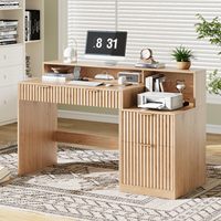 Creatief, duurzaam, ergonomisch bureau met grote opbergladen en een lakvrij houten oppervlak voor thuiskantoor en studie.