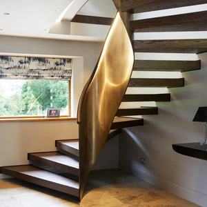 Escalera redonda de acero para construcción, escalón de roble rojo en forma de U, diseño personalizado, a buen <span class=keywords><strong>precio</strong></span>, estándar, Simple - Product Image 5