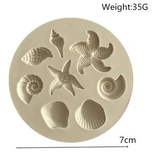 Moule à chocolat créatif DIY - Outil de décoration pour bonbons gélifiés, gâteaux et savons, motifs vie marine (coquillage, étoile de mer) - Product Image 2