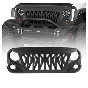 Protecteur de prévention des collisions de pare-chocs avant <span class=keywords><strong>Grille</strong></span> d'insertion de maille Grilles de voiture pour Jeep Wrangler JK Remplacer - Product Image 1