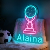 LED-Neonschild für Gewerbliche Nutzung Individueller Name Fußball-Trophäe LED-Neonschild für Fußballfans Schlafzimmer Spielbereich Wanddekoration