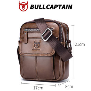 BULLCAPTAIN Men's Messenger Bags Multifunctional Luxury Men Genuine Leather Bag <b>Straps</b> <b>Shoulder</b> Crossbody Men Bag Custom Logo - Product Image 5