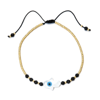 Bracelets d'amitié perlés en pierre naturelle, coquillage, œil porte-bonheur et main de Fatma, pour enfants, mignons, délicats, minimalistes, cadeau d'anniversaire