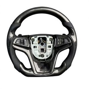 Volant de voiture en cuir véritable en fibre de carbone à fond plat avec affichage LED chauffant pour <span class=keywords><strong>Chevrolet</strong></span> Camaro <span class=keywords><strong>rs</strong></span> Lt 2014 2015 5e/6e génération - Product Image 3