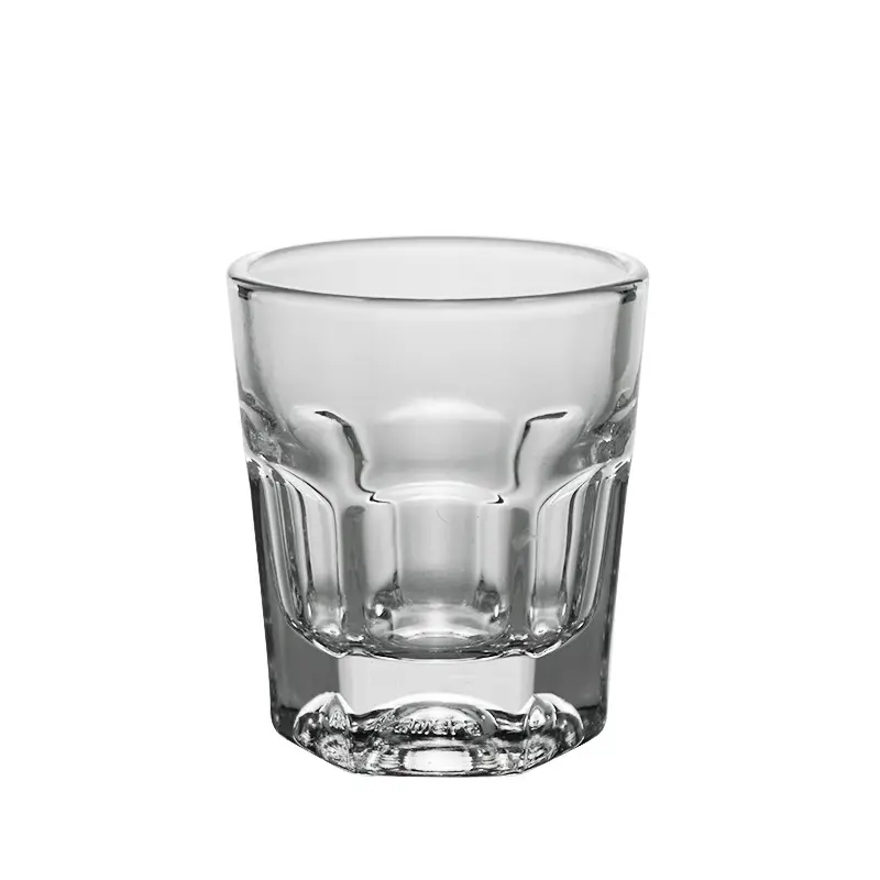 Custom logo 50ml clear transparent drinking hexagon texas shot glass