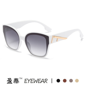 แว่นตา แว่นกันแดดทรงแคทอาย กรอบสีน้ำตาล UV400 แฟชั่นผู้หญิงสไตล์โอเวอร์ไซส์ - Product Image 4
