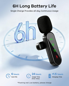 3 in 1 Dual Lapel <b>Microphone</b> Lavalier Wireless <b>Microphone</b> Camera Interviews Live Streaming - Product Image 2