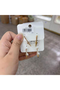 Pendientes de Aro de Acero Inoxidable con Baño de Oro y Moissanita, Diseño Colgante, Alta Calidad, Excelentes Precios, Joyería para Mujer - Product Image 3
