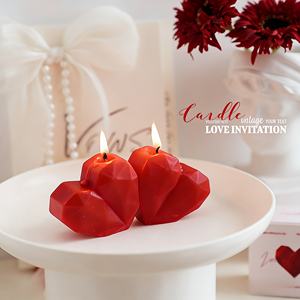 Décoration d'intérieur Cadeau romantique Fait à la main Bougie parfumée en cire de soja en forme de cœur rouge Écologique Ambiance parfumée Vacances Anniversaires - Product Image 4