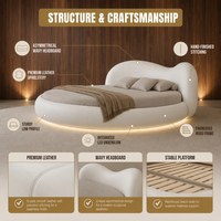 Italienisches Minimalistisches Softbett in Vollgröße mit Verstellbarer Luxuriöser Gepolsterter Rückenlehne, Stoffbezug für Hauptschlafzimmer, Hochzeit, Hotel, Zuhause