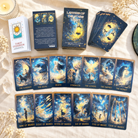 Cartes de Tarot Célestes Personnalisées en Gros, Jeu de 78 Cartes Galaxie Cosmique avec Guide, Papier 400GSM, Portable, Écologique, OEM ODM