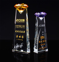 Fabricant Trophée de diamant en cristal personnalisé-Prix de verre de plaque vierge pour les réalisations corporatives et sportives