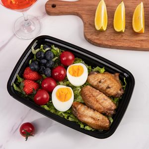 Recipientes de plástico para preparación de comidas de 28 oz con tapas, caja de almacenamiento de alimentos <span class=keywords><strong>Rectangular</strong></span> a prueba de fugas para restaurante - Product Image 2