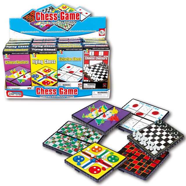 Wholesale Educational Toys Mini Five in One Chess Game Flying Chess Draughts Chess