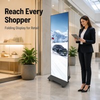 Pantalla LED Plegable Portátil de Alto Brillo, Cartel Digital para Comercios, Restaurantes, Interiores y Exteriores, OEM