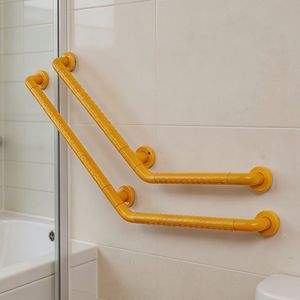 Barre d'appui de sécurité pour salle de bain à 135 degrés, en plastique et acier inoxydable, antidérapante, pour douche - Product Image 1