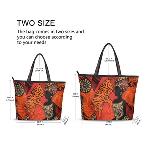 Sacs fourre-tout réutilisables en nylon pour femmes, style indien africain, grand sac à bandoulière avec logo personnalisé - Product Image 2