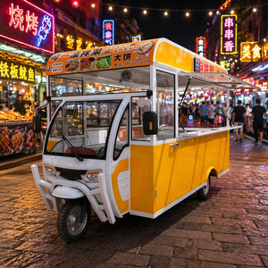 Fournisseur chinois de camions de restauration rapide à 3 roues en acier inoxydable, entièrement équipés, chariot à hot-dogs, nourriture de rue mobile - Product Image 1