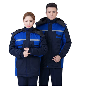 Long Winter Breathable Cotton Work Jacket with Hood Labor Protection Car Repair Workcoverall Wholesale Workwear Uniforms - Product Image 1