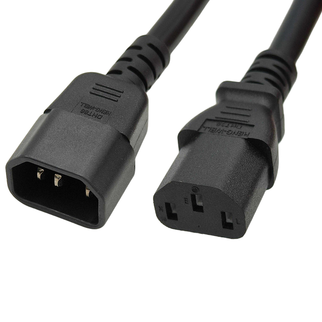 10A 250V 18AWG IEC C13-C14 Power Extension Cord for Data Center Server Use Copper/PVC Cable 1.5m Length