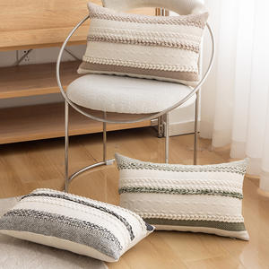 Juego de Fundas de Cojín Modernas Minimalistas con Rayas Trenzadas, 30x50cm, Poliéster y Algodón, Funda de Almohada Cuadrada Decorativa para Sala de Estar - Product Image 3