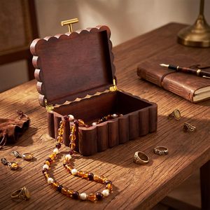 Boîte à bijoux en bois transparente moderne avec couvercle, vente en gros, OEM ODM, logo personnalisé, organisateur de rangement pour bagues et boucles d'oreilles - Product Image 2
