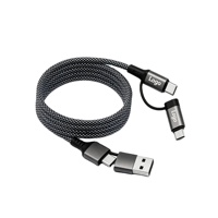 Câble de charge rapide magnétique 4-en-1 tressé 60W 3A USB-A Type-C pour iPhone 16/17 et tous les téléphones, idéal pour une utilisation en voiture
