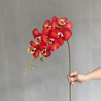 Susunan Bunga Anggrek Artifisial Grosir HGA dalam Vas, Hiasan Tengah Meja Phalaenopsis Palsu untuk Dekorasi Jendela Toko