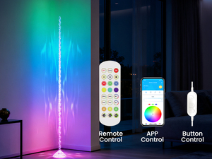 RGBIC LED Smart Crystal Floor <b>Lamp</b>, Modern Floor Corner <b>Lamp</b>, Tall Indoor Color Changing App <b>Remote</b> <b>Control</b> Music - Product Image 6
