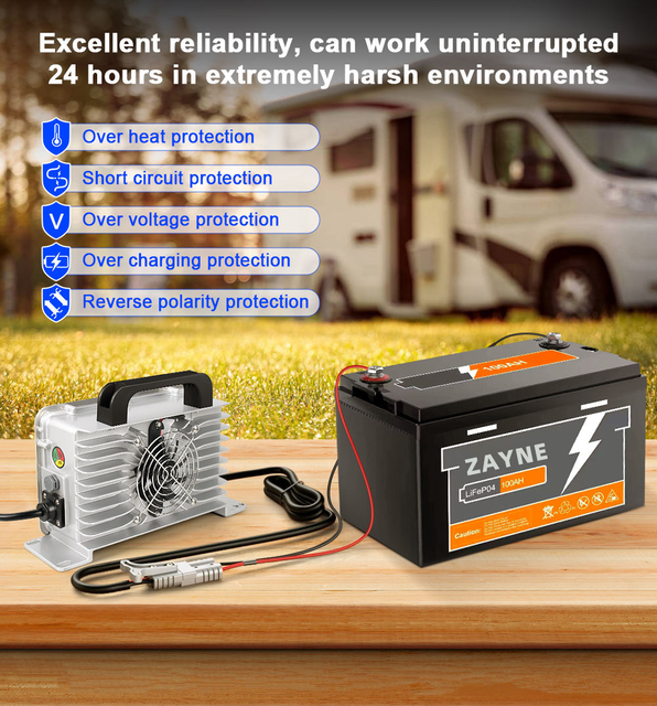 1.4KW IP67 Waterproof CAN DC Li-ion Portable Fast Lithium Forklift E-rickshaw Battery Charger OTP Adjustable Voltage for 48V 25A