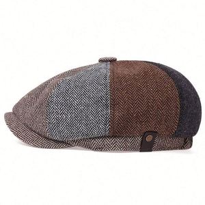 Gorras Newsboy al por Mayor con Patrón de Espiga en Varios Colores, 8 Paneles, Boinas para Hombre Otoño Invierno - Product Image 6