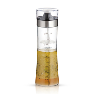 Contenitore per condimenti per insalata in vetro trasparente e coperchio con ricette e distributore di olio su scala 550ml - Product Image 1